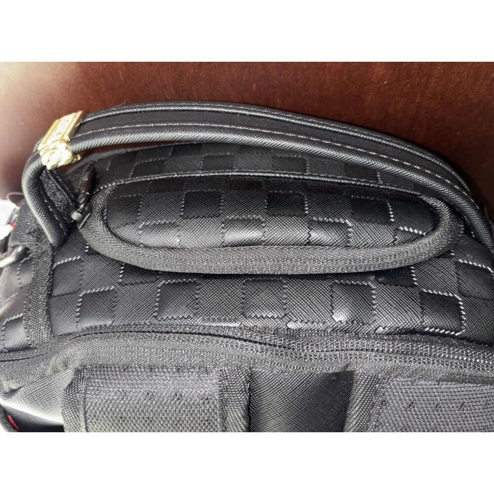 NEW Sprayground Raised Check Limited Edition Black Shark Mouth Backpack - Picture 10 of 16